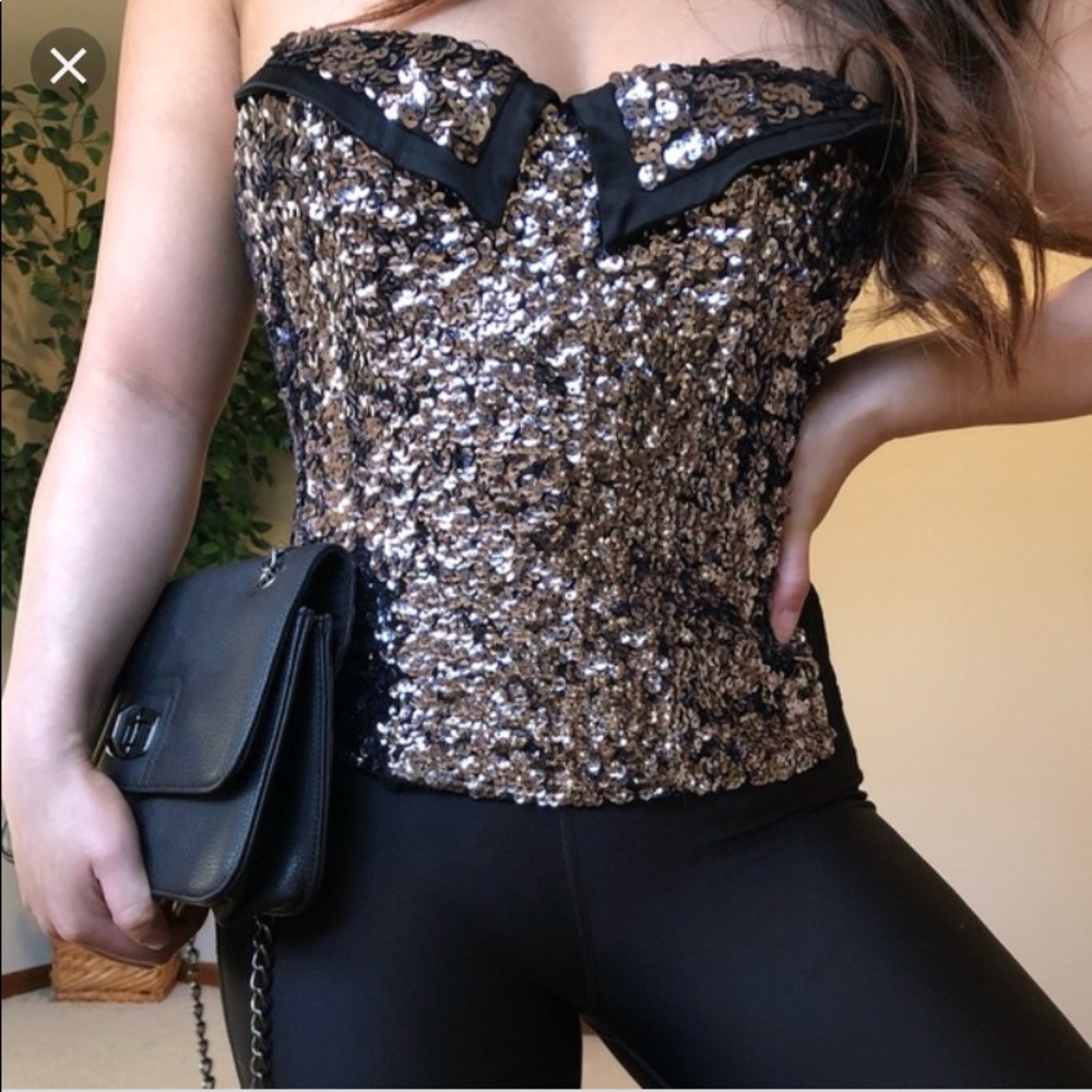 Bebe sequin top